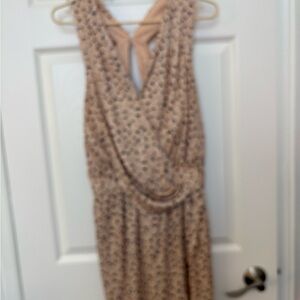 Elegant Beige Patterned Dress